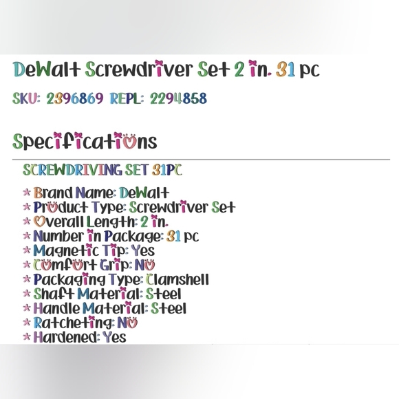 DEWALT 31-Piece Screwdriving Bit Set - Black and Yellow - Picture 7 of 7